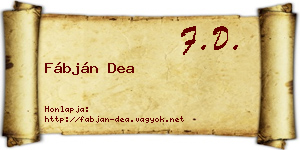 Fábján Dea névjegykártya